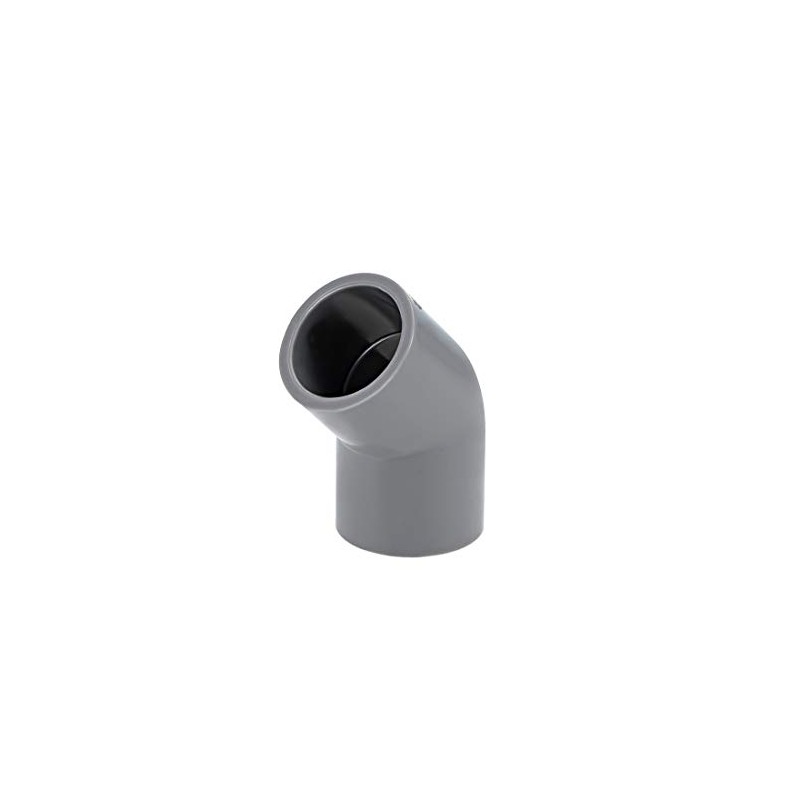 sourcing map PVC Pipe Fitting 45 Degree Elbow Gray 20mm