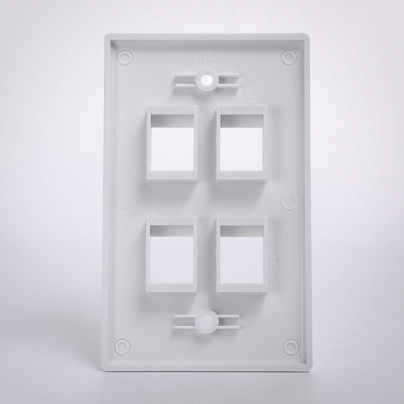 Keystone Wall Plate White 4 Port