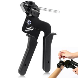 Rierousy Cable Tie Pliers, Cable Tie Gun Stainless Steel, Metal Cable Tie Tool Tools for Bundling Cables, Metal Cable Ties for Industry and Agriculture