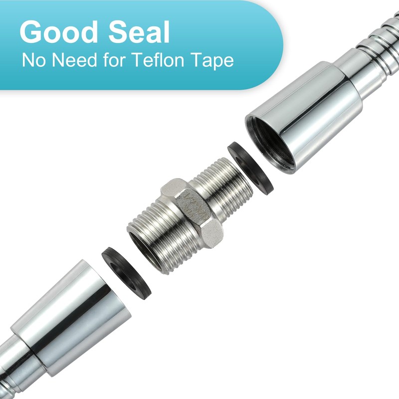 OFFO Shower Hose Connector, G1/2'' Male to G3/8'' Male Threaded