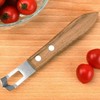 Brown Channel Knife, Lemon Peeler Zester Tool, Wood & Stainless