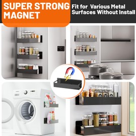 2 Pack Magnetic Aerosol Spray Can Holder, Magnet Toolbox Bottle Holder, Wall Mounted Spray Bottle Rack, Mechanic Paint Bottle Can Organizer, Tool Box Storage Rack for Garage Home Workspace (Black)