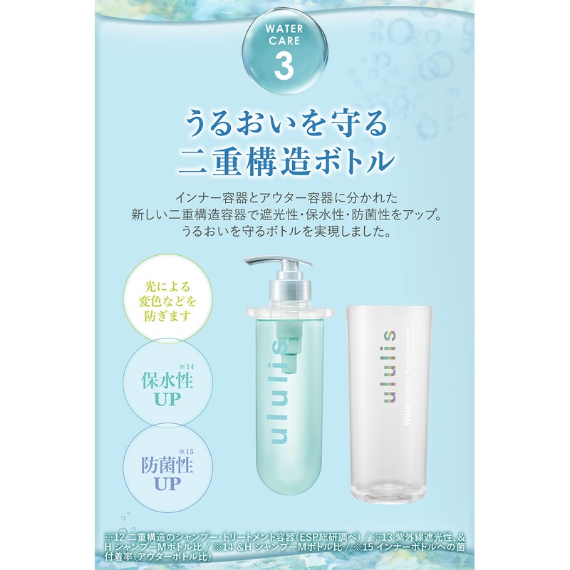 ululis Shampoo and Treatment Refill Set, Moisturizing Blue, Water Conc