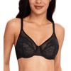 Lemorosy Women's Full Coverage Minimizer Unpadded Underwire Bras Breathable Lace