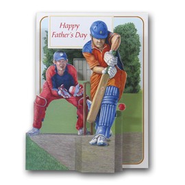The Pictoria Press FATHERS DAY - Cricket - Sport - a 3D Pop Up Greeting Card from