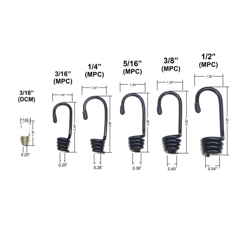 Hook & Cord - Metal Plastic-Coated Spring Hooks - Wire
