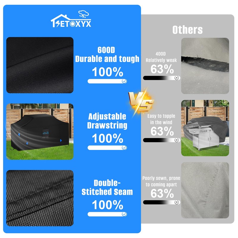 SETOXYX 78 Inch Extra Large Grill Cover, 600D BBQ Cover