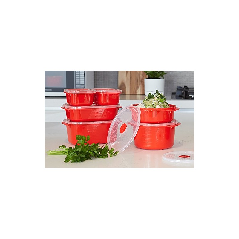 Decor Microsafe Decor Oblong Container with Rack, 1.6 Litre Capacity,