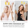 Beavorty 2 Set Rabbit Ear Costume Accessories Plush Headband Bow