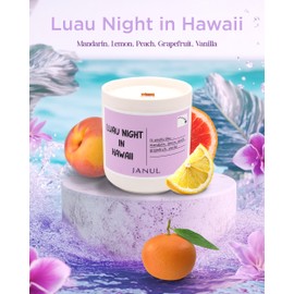 JANUL Luxury Non Toxic Coconut Wax Scented Candles – 11oz Ceramic Jar with Crackling Wood Wick – Long Lasting 50+ Hours – White Candle for Home Décor – Relaxation Gifts for Women – Hand Poured in LA