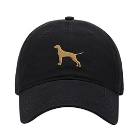 L8502-LXYB Baseball Cap Men Vizsla Dog Embroidered Washed Cotton Dog Hat Baseball Caps (Black,7 5/8)