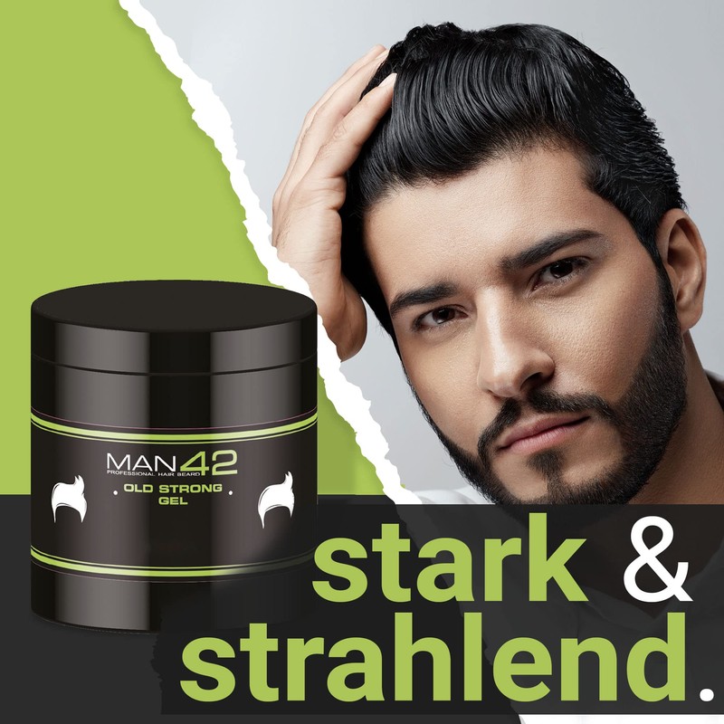 MAN42 Old Strong Gel, Strong Men's Hair Gel, 250 ml
