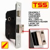 TSS British Standard Mortice Sash Lock Satin Chrome (Silver) 2.5"