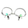 Pulsera Parejas Imán Astronauta Brilla Oscuridad Gris Ajustable AKELIN