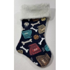 HANDMADE 16"X 9" FLEECE CHRISTMAS STOCKING DOG TOYS & TREATS