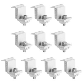 MECCANIXITY Adjustable Solar End Clamp Solar Panel Mount Bracket Roof Mounting Clamps Silver Aluminum System Install Accessories 35-45mm Pack of 10