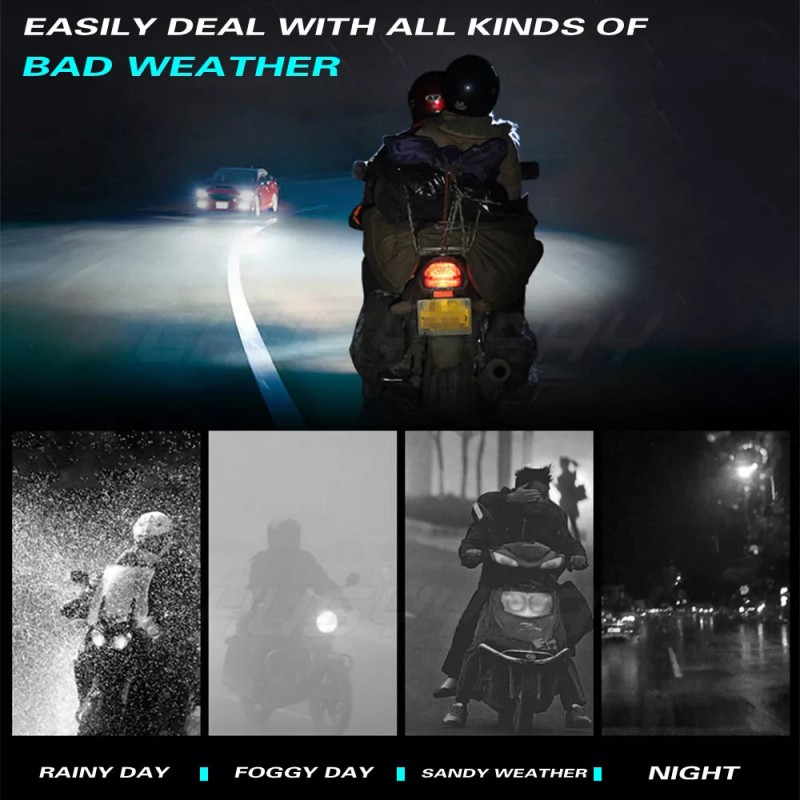 CHUSYYRAY H7 LED Motorcycle Headlight Bulb Kit 6000K White For