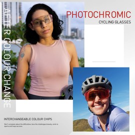 SCVCN Photochromic Cycling Glasses Men Women Sport Sunglasses Clear Mountain MTB Bicycle Running Golf