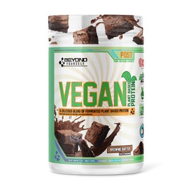 BEYOND YOURSELF Beyond Vegan Protein Powder - Beyond Yourself | Fermented Non-GMO, Complete Amino Acid Profile, with MCT Oil | Gluten-Free, Naturally Sweetened, No Sugar or Fillers | 2lb, Brownie Batter