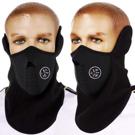 AKORD Medium Black Face Mask Neck Warmer Protective Gear Neoprene and Thermal Fleece For Ski Snowboard Bicycle Winter Sports