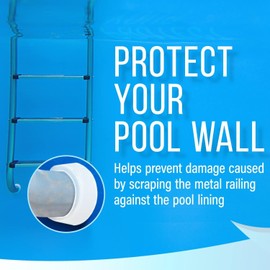 CAVLA Pool Ladder Bumpers, 4pack White Rubber Pool Ladder Caps Pool Ladder Bumpers for Inground Pool Fit 1.9 Inch Standard Swimming Pool Ladder Tubing