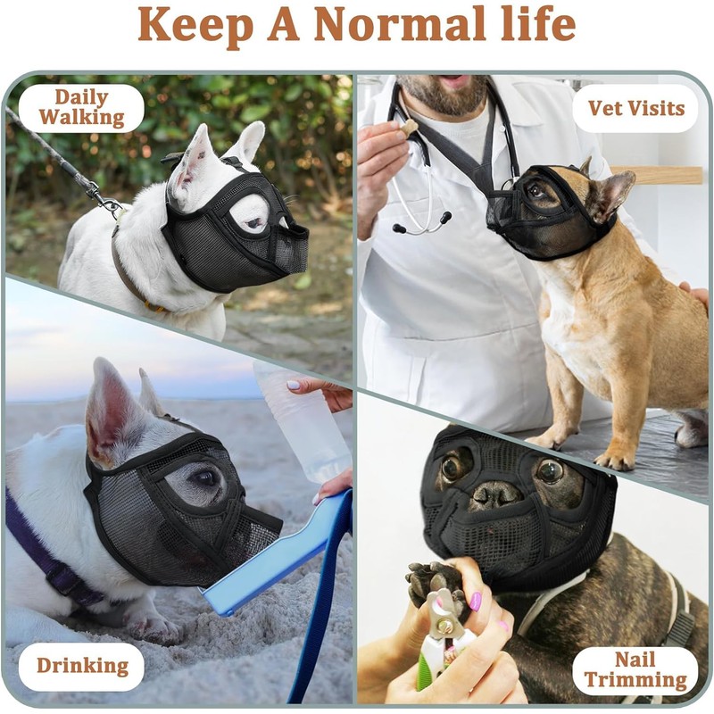 Mayerzon Short Snout Dog Muzzle for French Bulldog with Full