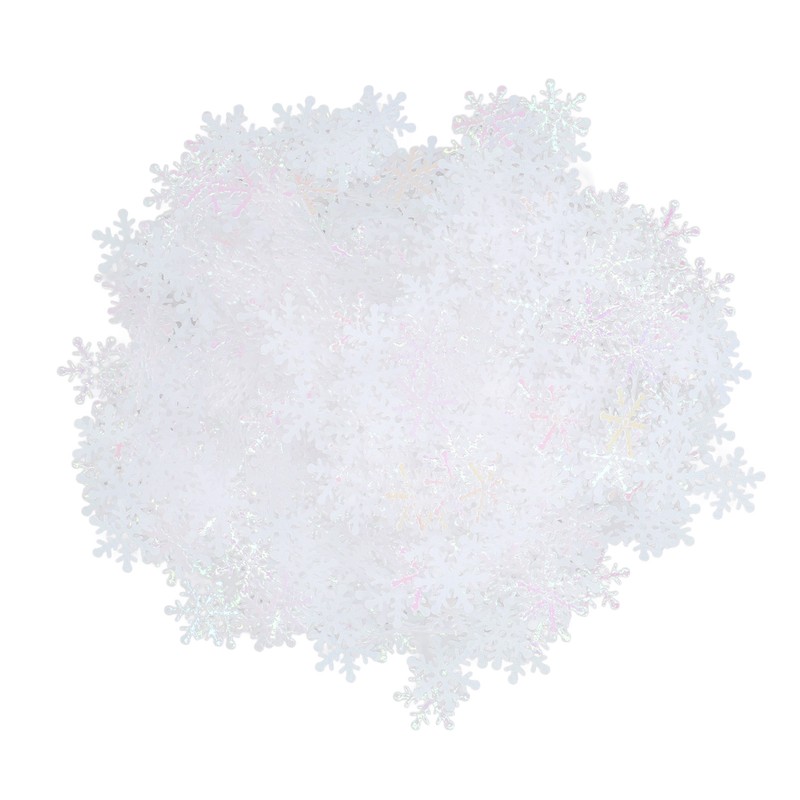 1000Pcs Snowflake Confetti 0.9in Vibrant Color Reusable Plastic Multi Purpose