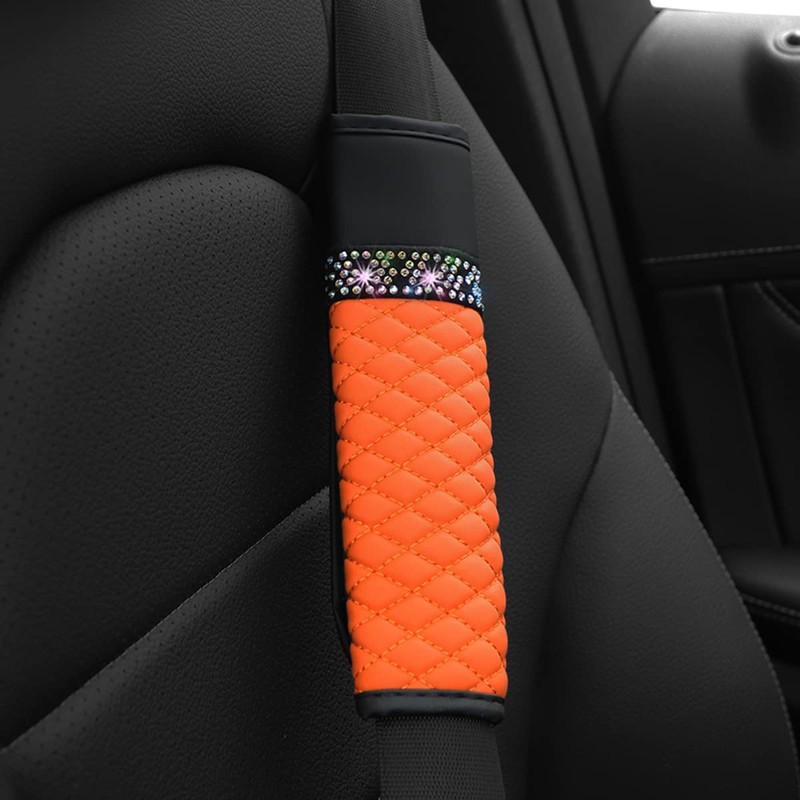 AICEL 2 Pcs Auto Seat Belt Cover, Sparkling Rhinestone Shoulder