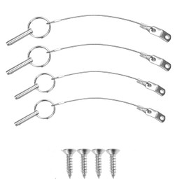 316 Stainless Steel Quick Release Pin for Bimini top, Marine Bimini Top Pin with Lanyard & Free Screws