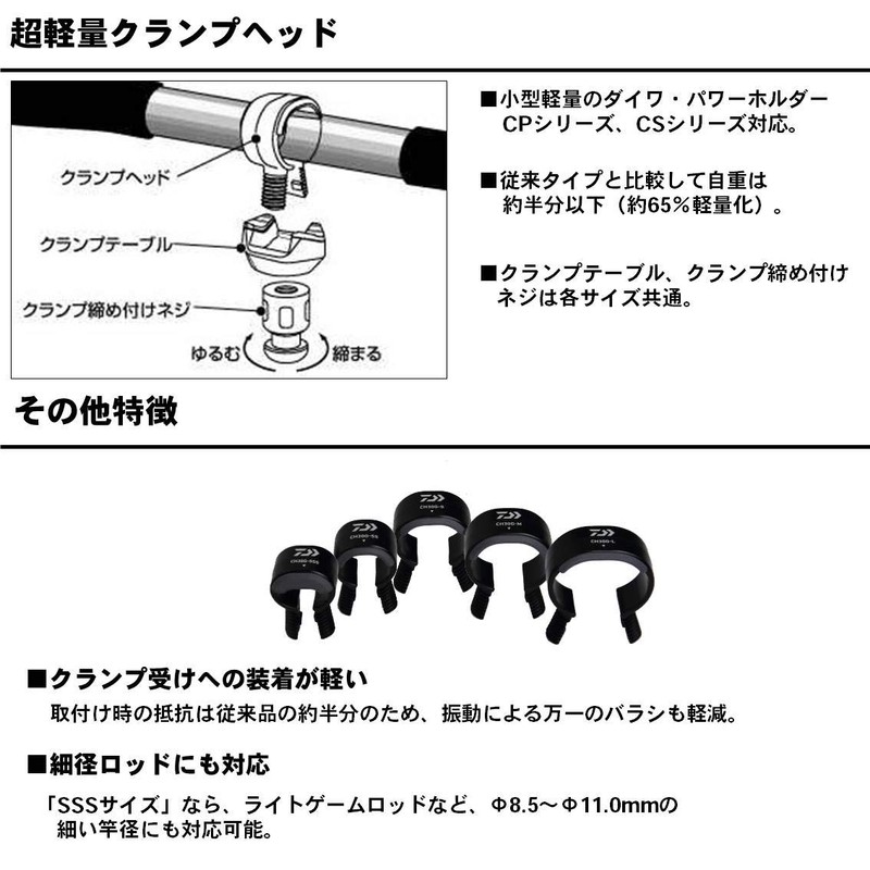 DAIWA 665056 Rod Holder Compact Clamp Head CH-30G L