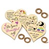 Pack of 5 Decorative Wooden Heart Plaques – Inspirational Quote