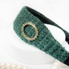 Burnaby Green Oval Tweed Hairband Wide Headband / 버나비 그린