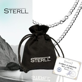 STERLL Men's Silver Chain Real Silver Without Pendant Gift Packaging The Best Men Gifts, Sterling Silver