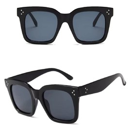 No Name Ltd Black Square Sunglasses for Women Celeb Oversized Retro Vintage 2024 Ibiza Festival