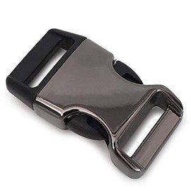Ganzoo Metal Plastic Click Clasp, Set of 2, 3/4 Inch Clip Clasp/Buckle/Buckle for Paracord Bracelets, Dog Collars, Backpack, Colour: Titanium/Black, black, 3/4"