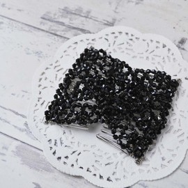 Magic Beads Double Women/Ladies Hair Clip Stretchy Hair Combs Clips (Style 3 Black)