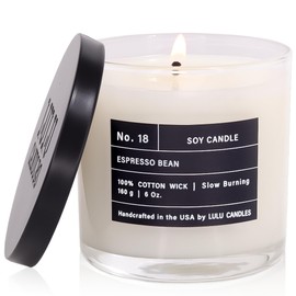 Lulu Candles | Espresso Bean | Luxury Scented Soy Jar Candle | Hand Poured in The USA | Highly Scented & Long Lasting- 6 Oz.