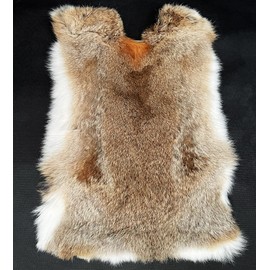 Premium Natural Rabbit Fur Pelts Professionally Tanned, Undyed Hair-On Rabbit Hide with Soft Flexible Leather Back, 10" by 14" Craft Grade Fur for Fly Tying, Sewing & DIY Crafts