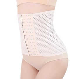 SUJAYU Waist Trainer for Women Lower Belly Fat, Adjustable Lower Belly Tummy Control Shapewear Corset Shapewear for Women, Breathable Belly Band Postpartum Belly Wrap (Beige, XX-Large)