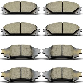 AnnoVinco 8PCS Front Rear Ceramic Brake Pads Replacement Kit Fits 2010-2015 for Lexus RX350, 2010-2015 for Lexus RX450h, 2014-2020 for Toyota Highlander, 2011-2023 for Toyota Sienna (D1324 D1391)