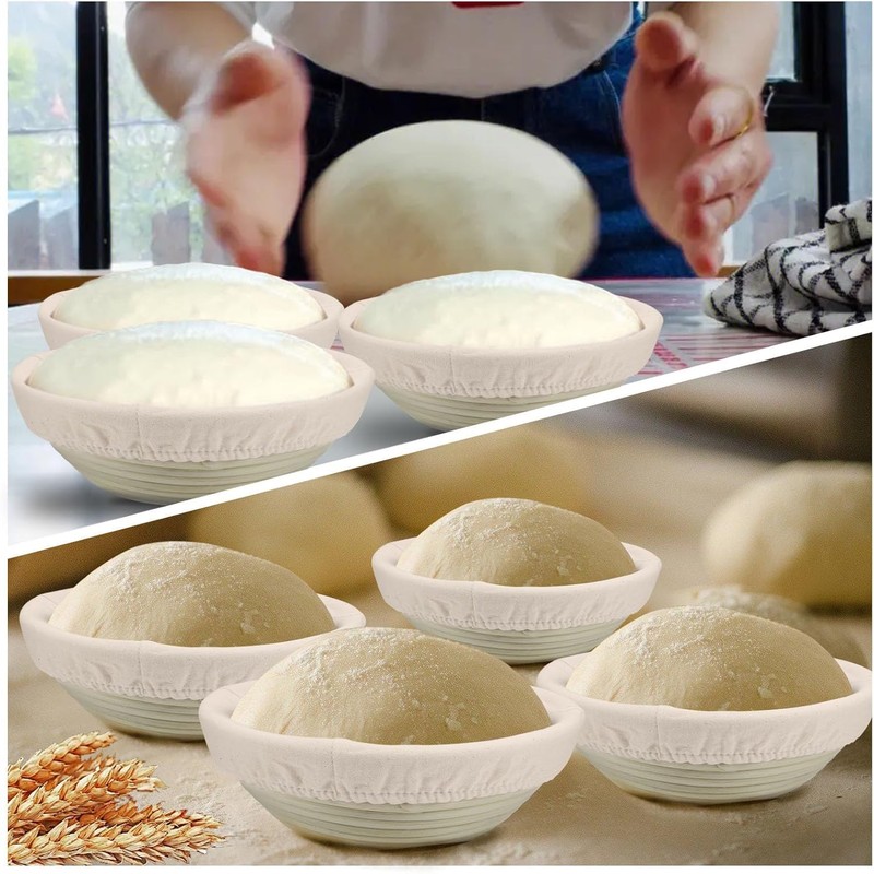 Bread Proofing Basket Liner Cloth, 6Piece 3 Sizes Round and