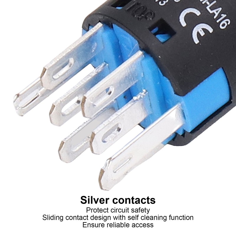 25Pcs Squares Push Button Switch ABS Brass Self Locking with