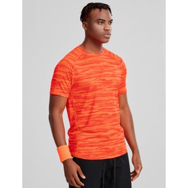 Zengjo Workout Shirt Men Quick Dry Lightweight(Neon Orange,X-Large)