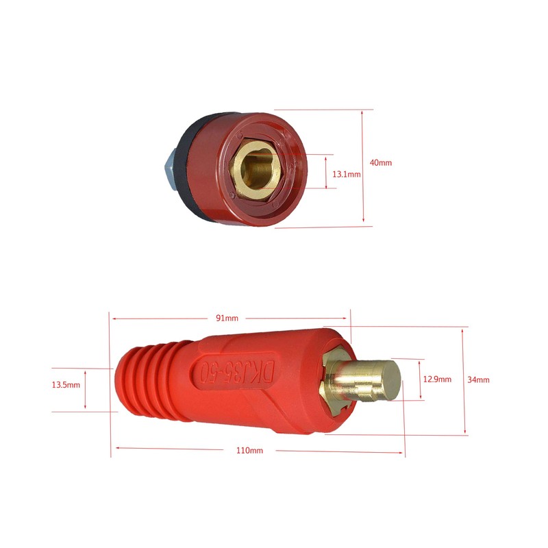RIVERWELD TIG Welding Cable Panel Connector Plug DKJ35-50 315Amp with