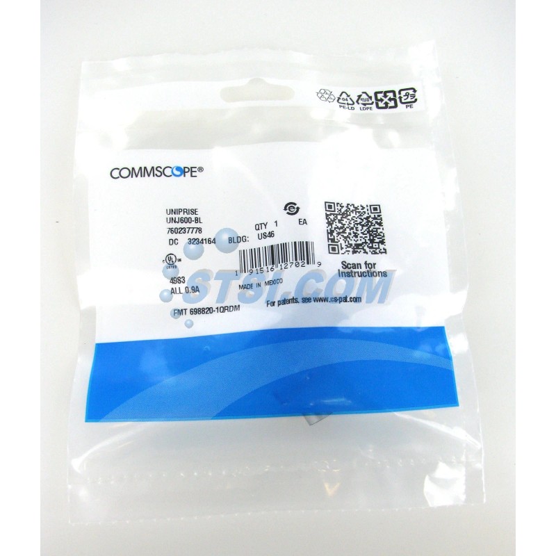 Commscope UNJ600-BL Uniprise Cat6 M-Series Modular Jack, Blue ~STSI