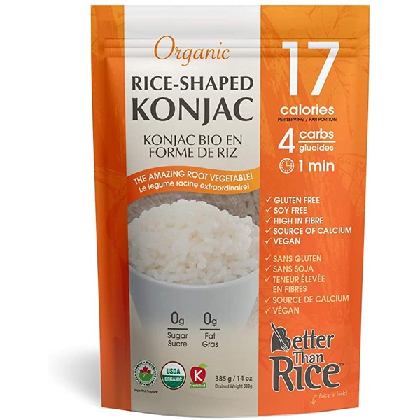 Better Than Foods Organic Konjac Rice 385g, Single Bag