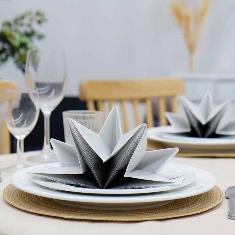 Fanxyware Star Shaped Origami Dinner Napkins in Gradient Black &