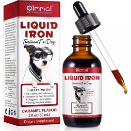 Oimmal Liquid Iron for Dogs Vitamin C & B12,Supports Anemia, Low Enegry and Lethargy