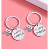 Nzztont 2 Pack Happy Camper Keychains Camping Keychain Keyring Gift