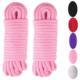 WUWYOUWL Soft Cotton Rope, 10m/8mm Universal Rope Craft Rope, Thick Cotton Thread (Pink)